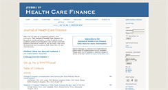 Desktop Screenshot of healthfinancejournal.com