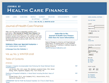 Tablet Screenshot of healthfinancejournal.com